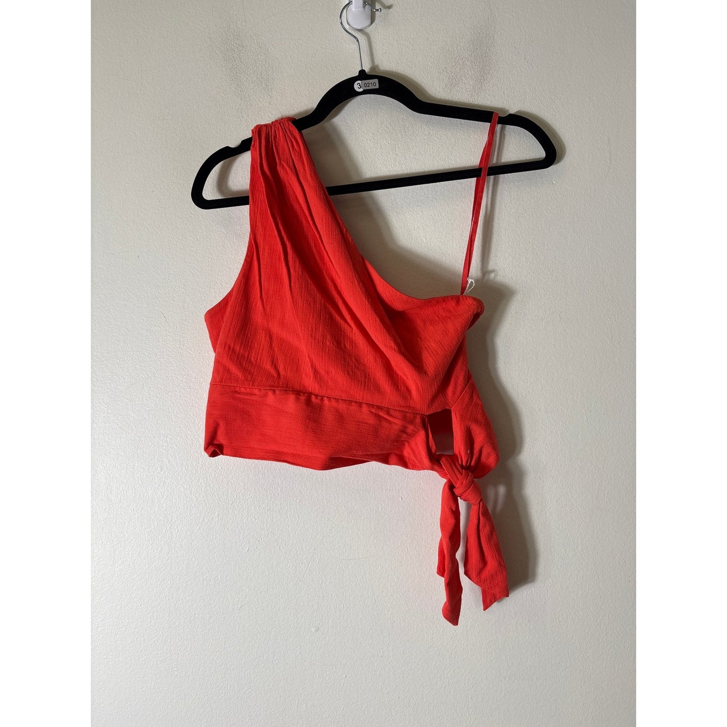 Free People Orange On Shoulder Side Tie Top Sz S