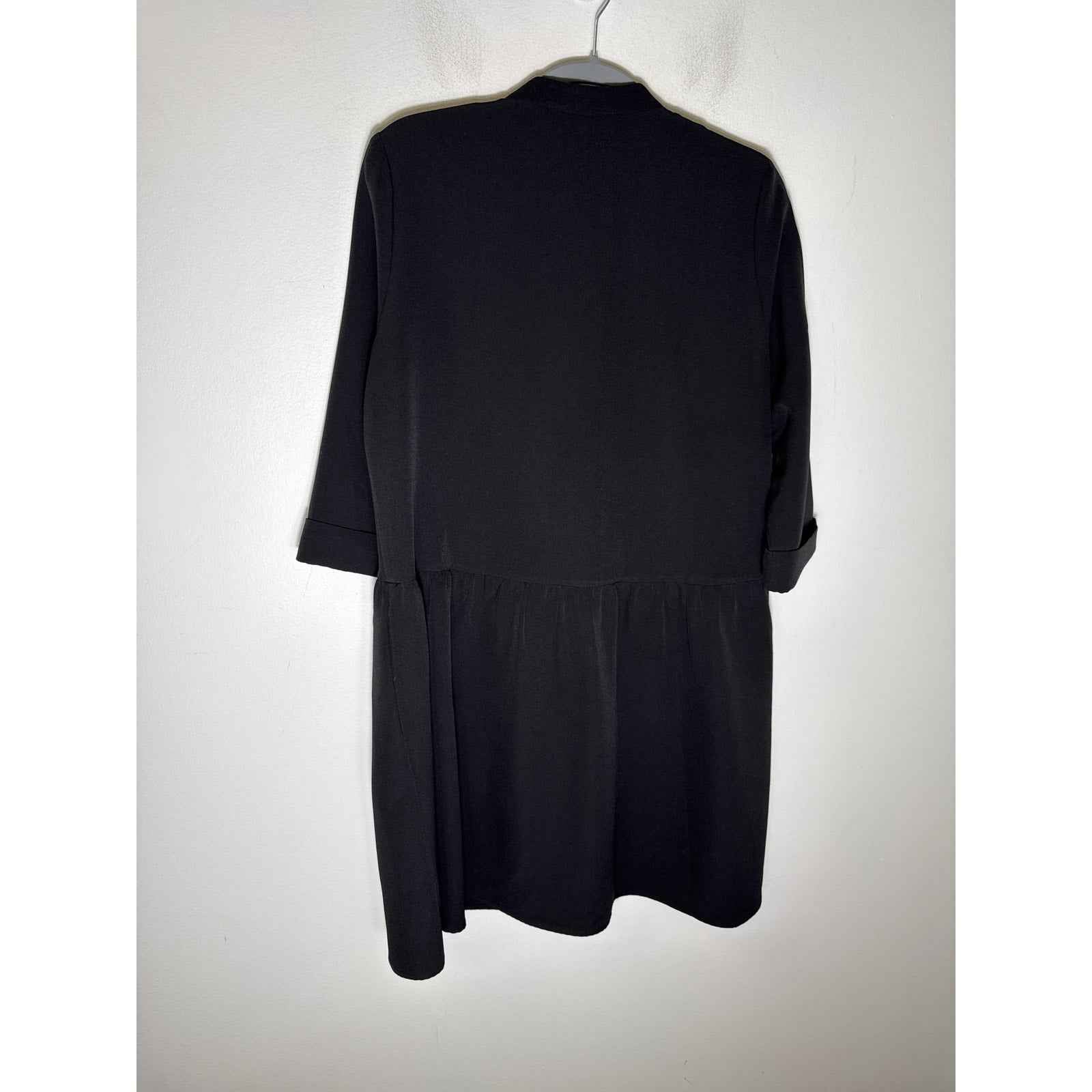 Tuckernuck Black Long Sleeve Knee Length Button Up Dress Sz M