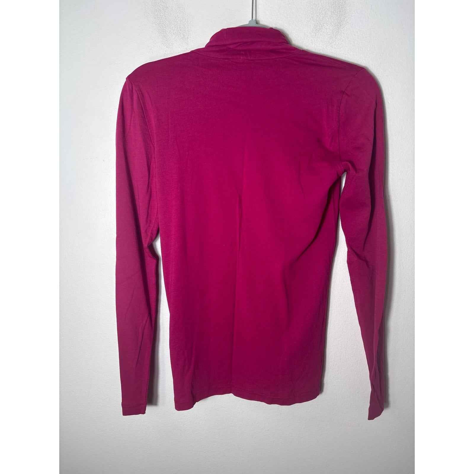 NWT J Crew Deep Pink Turtleneck Shirt Sz S
