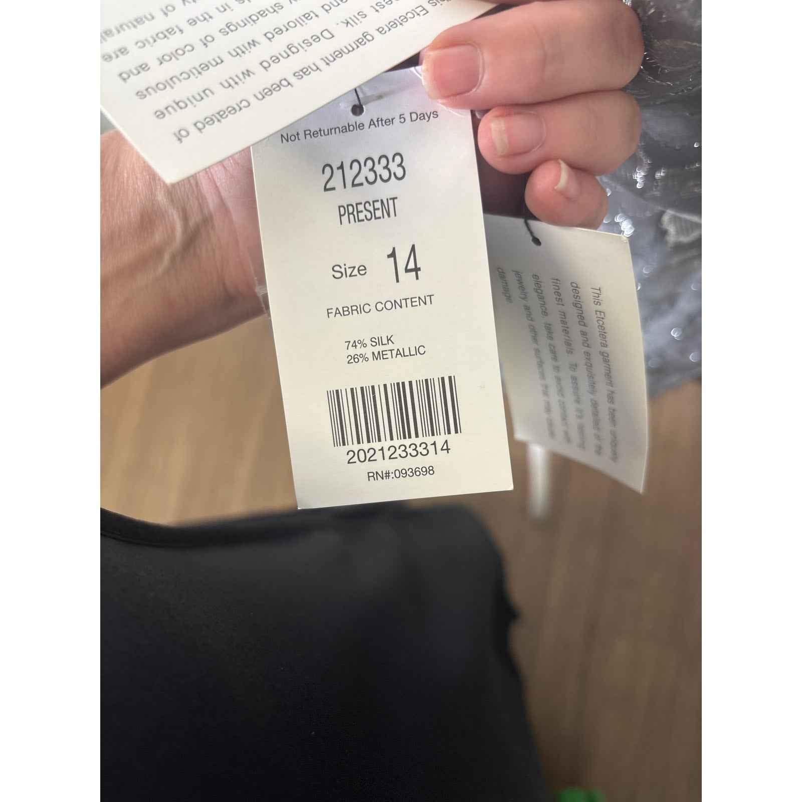 NWT Etcetera Gray Silver Sleeveless Layered Cocktail Top Sz 14