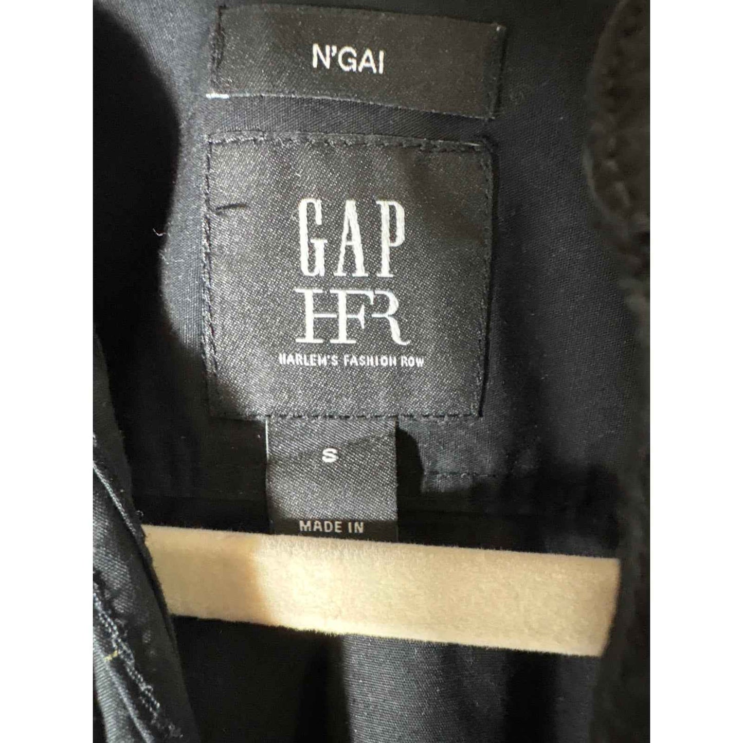 Gap N'GAI Black Pin Tuck Front Long Sleeve Cotton Shrt SZ S