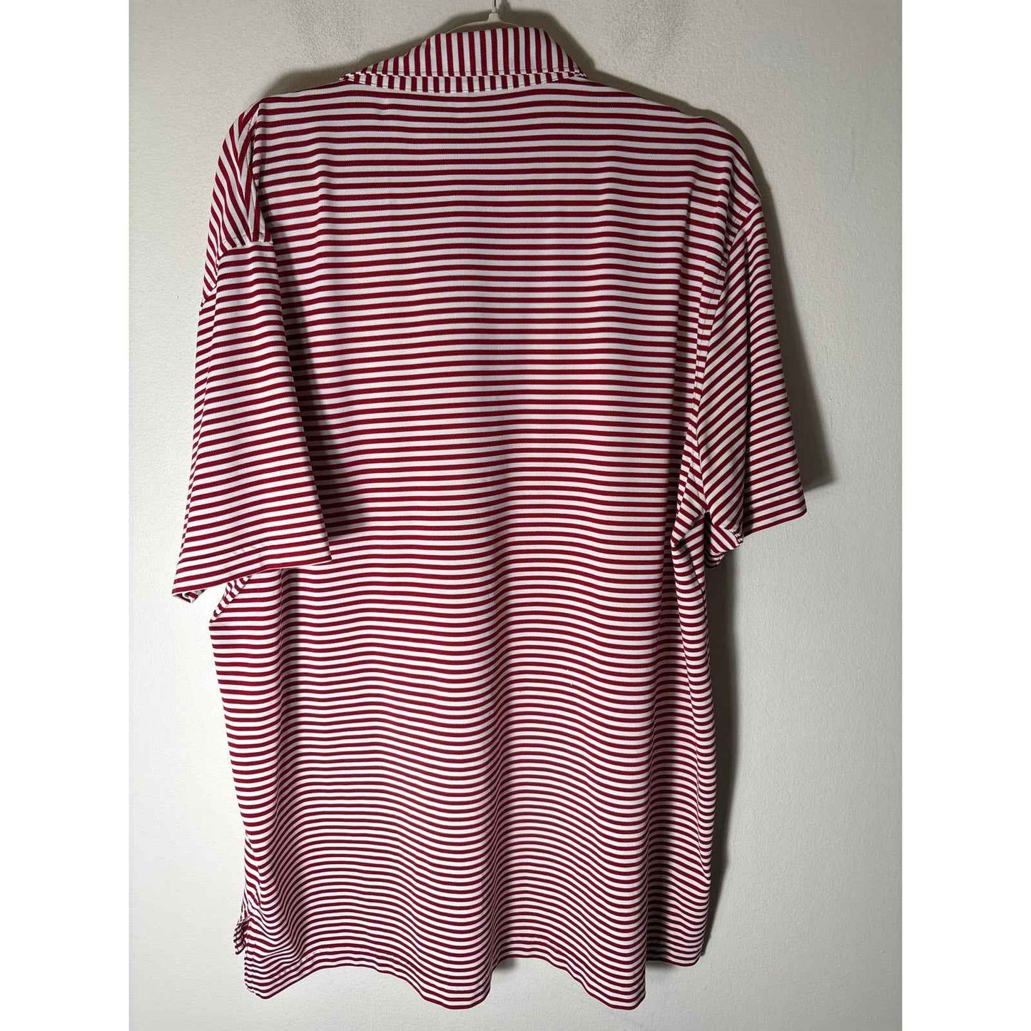 Men's Peter Millar Red and White Striped "A" Golf Shirt Sz XL