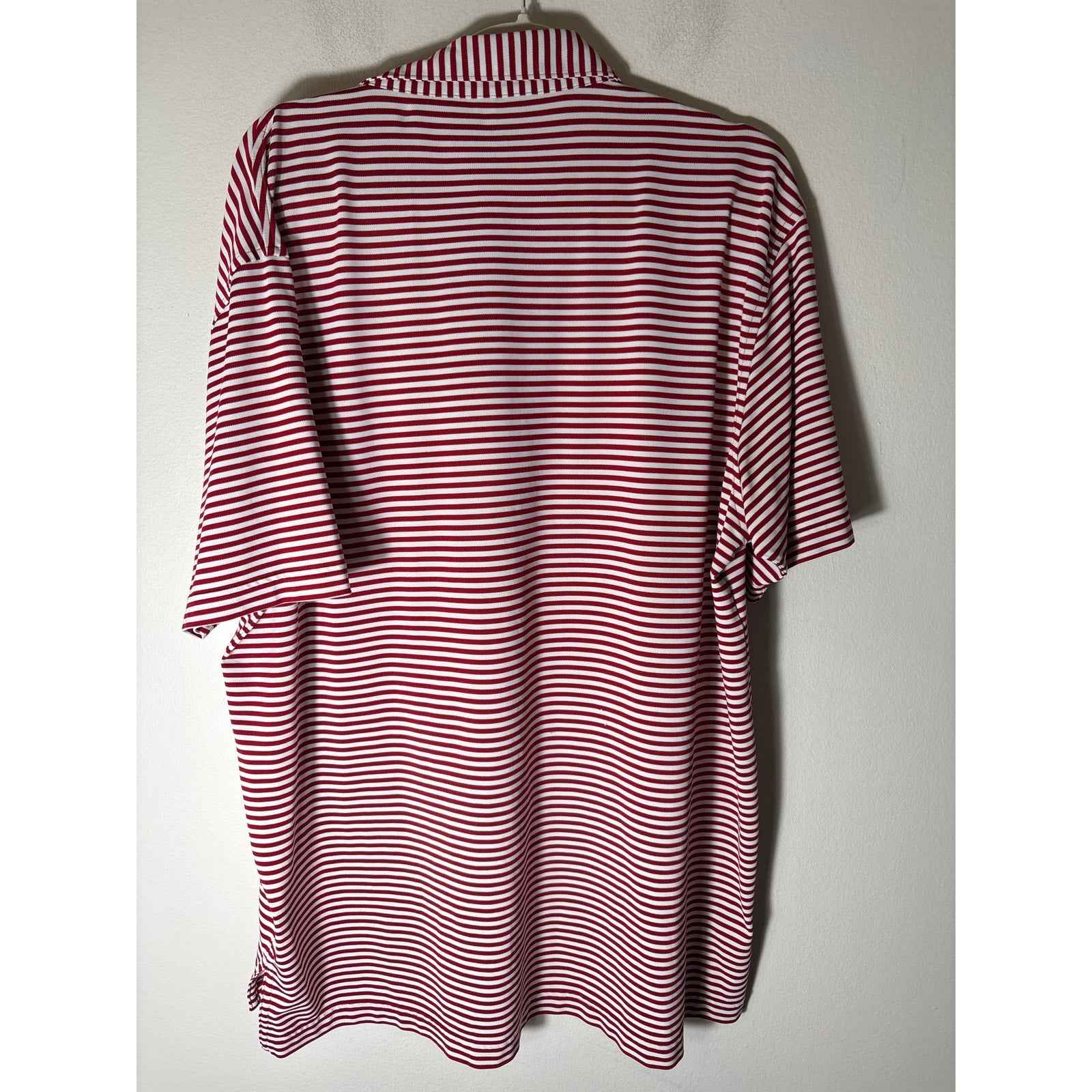 Men's Peter Millar Red and White Striped "A" Golf Shirt Sz XL