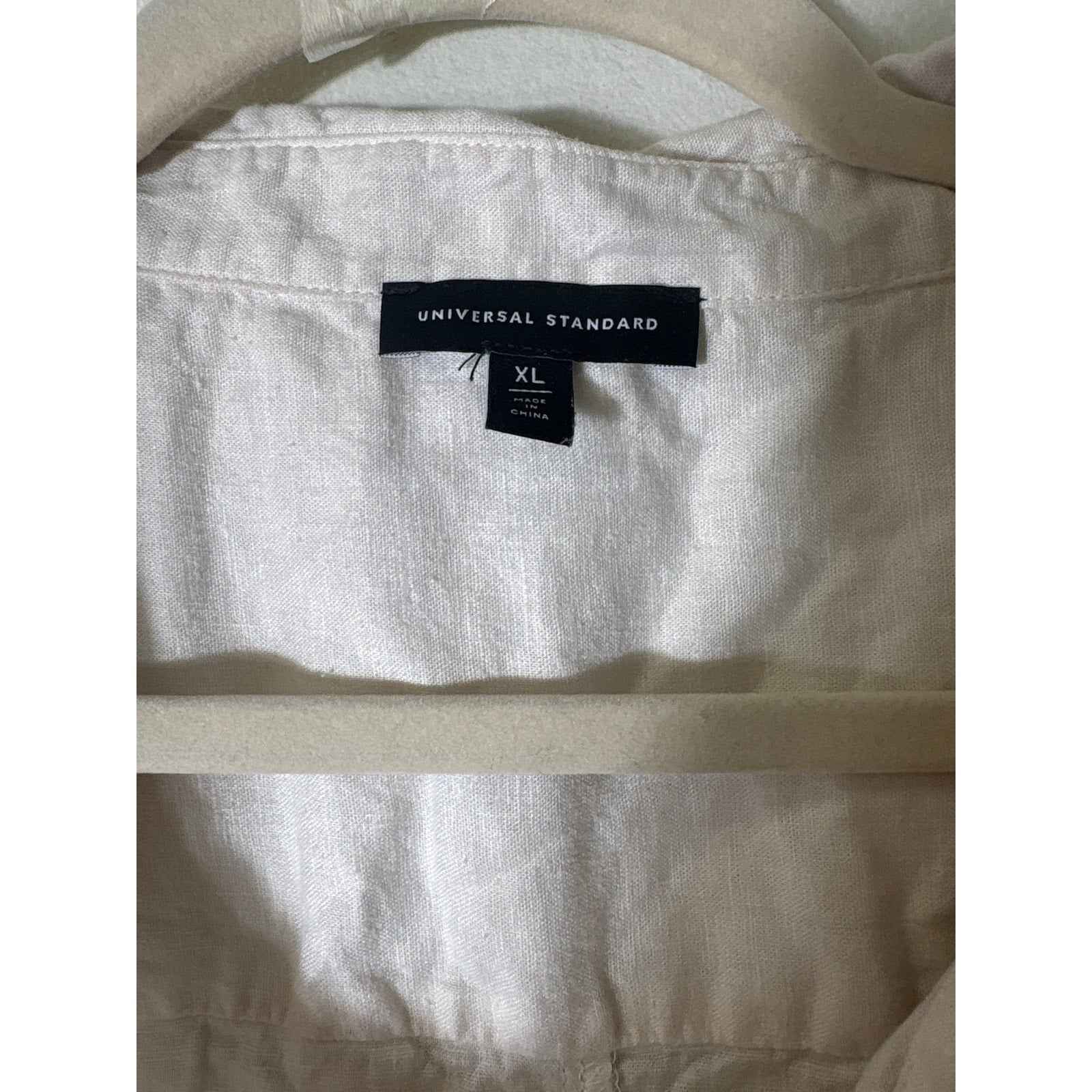 Universal Standard Off White Long Sleeve Button Up Short Dress Sz XL