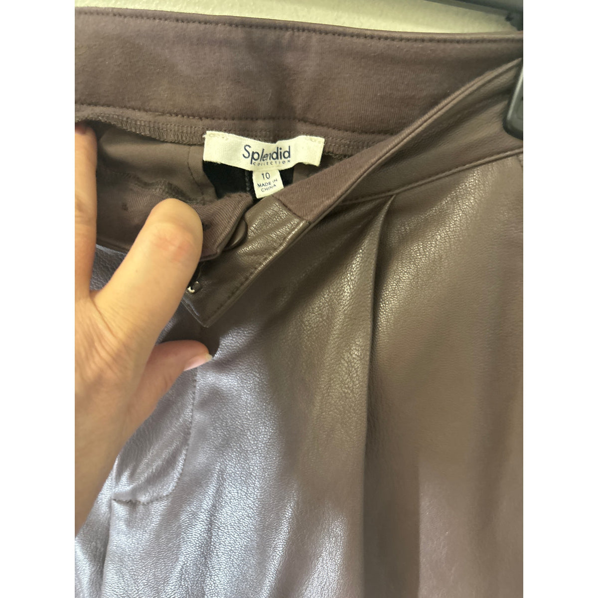 Splendid Brown Faux Leather High Waist Shorts Sz 10