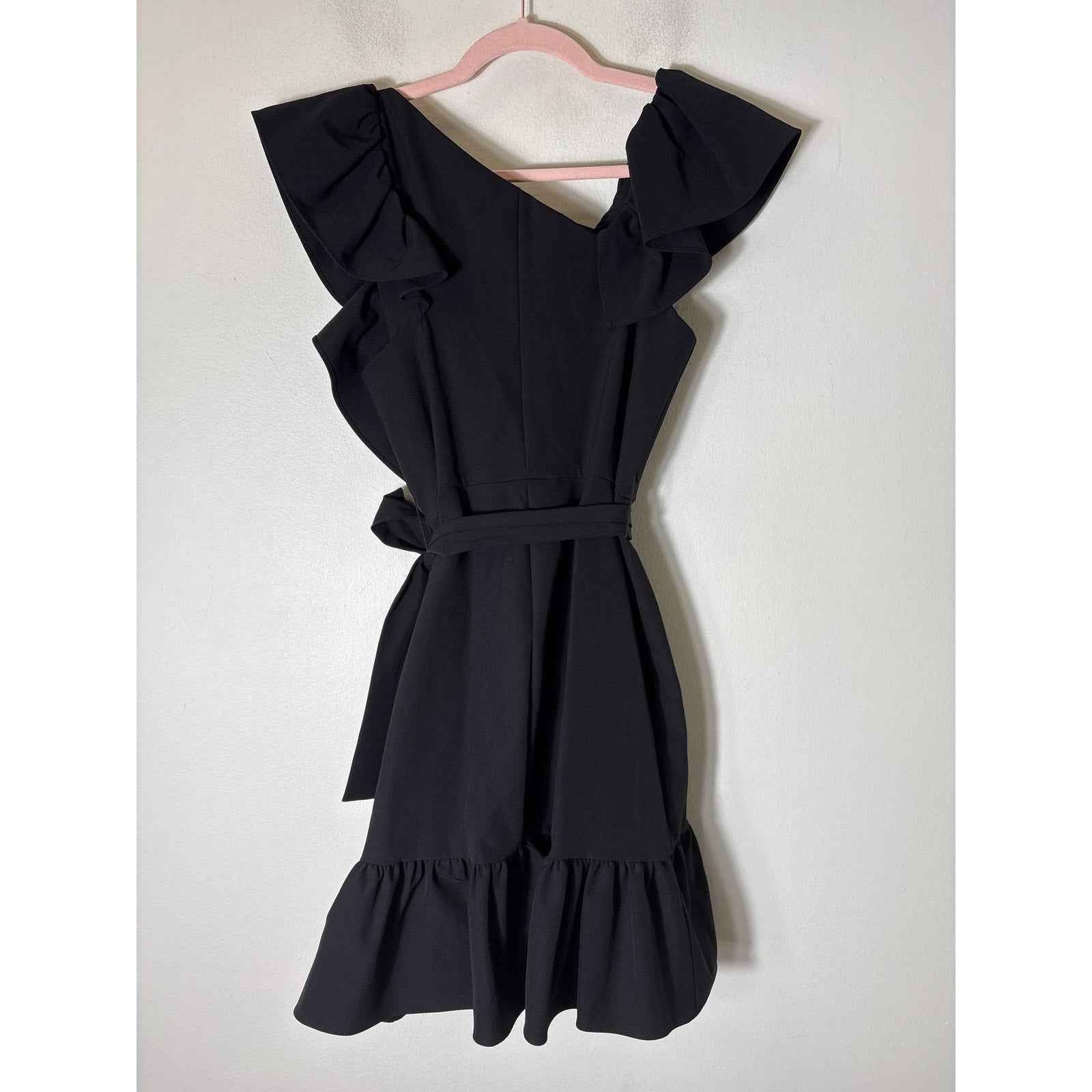 Rebecca Minkoff Black Ruffle Mini Dress Sz4
