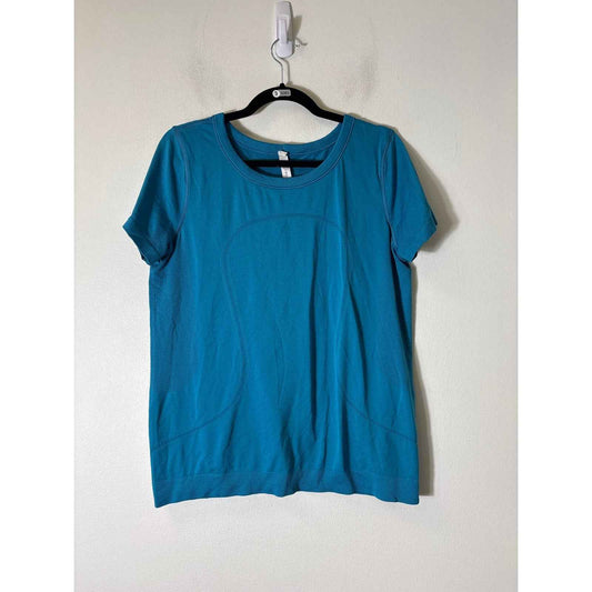 Lululemon Bright Blue Short Sleeve Athletic Shirt Sz 10