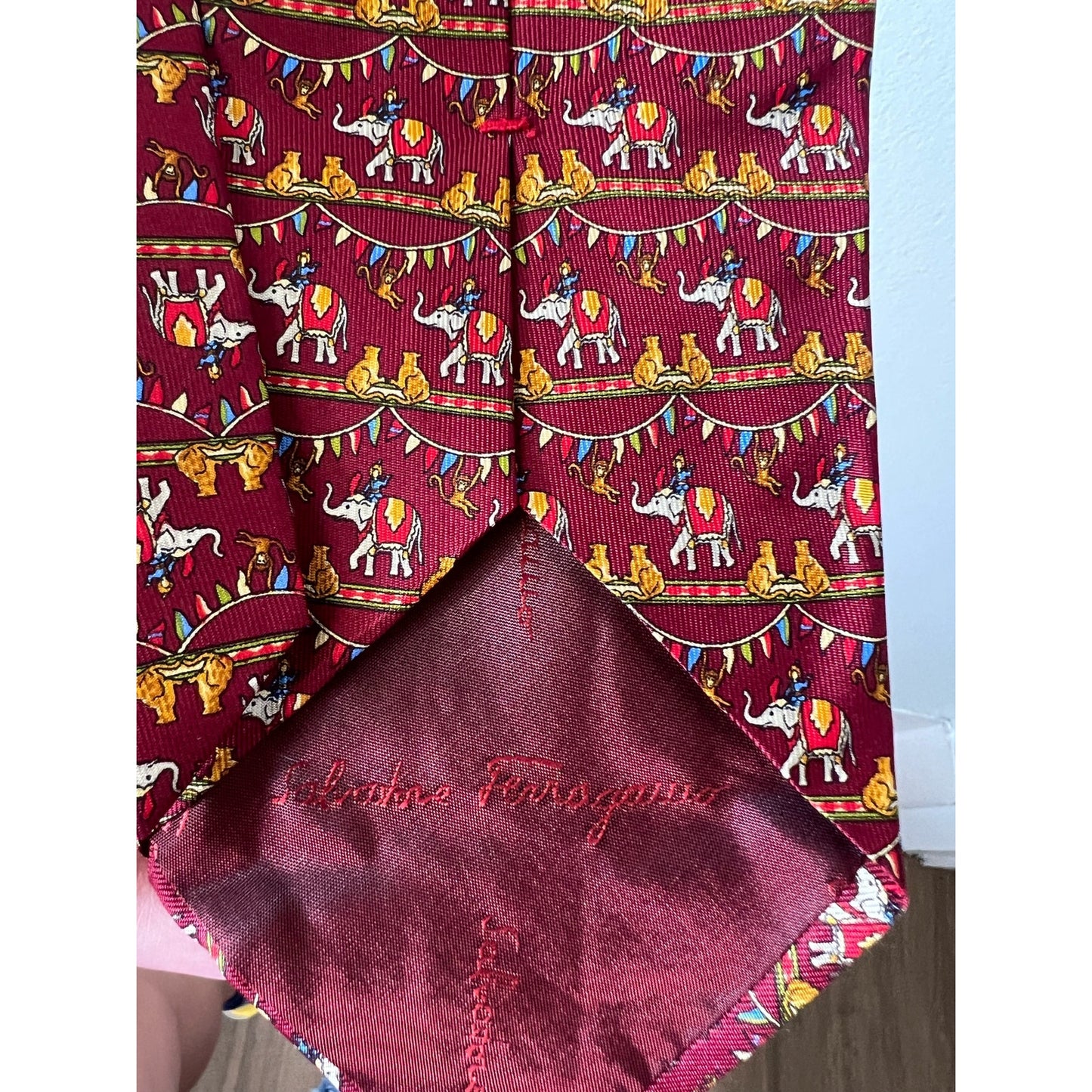 Salvatore Ferragamo Men's Crimson Elephant Tie