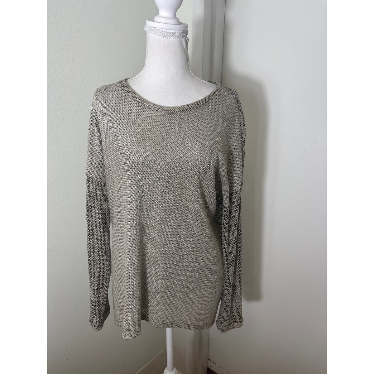 Generation Love Gold and Black Metallic Sweater Top Sz m/l