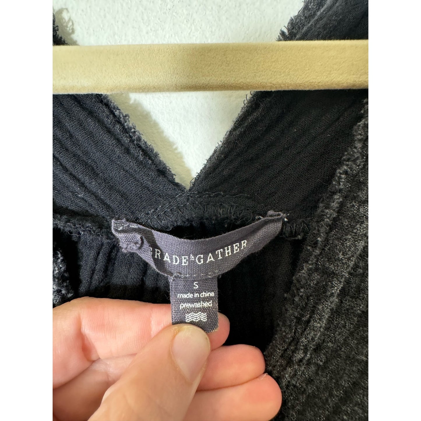 Grade & Gather Dark Gray Gauze Pants and Top Set Sz S