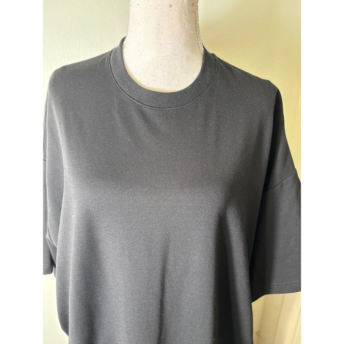 STUAD Black Short Sleeve Crew Neck Maxi Dress Sz M/L