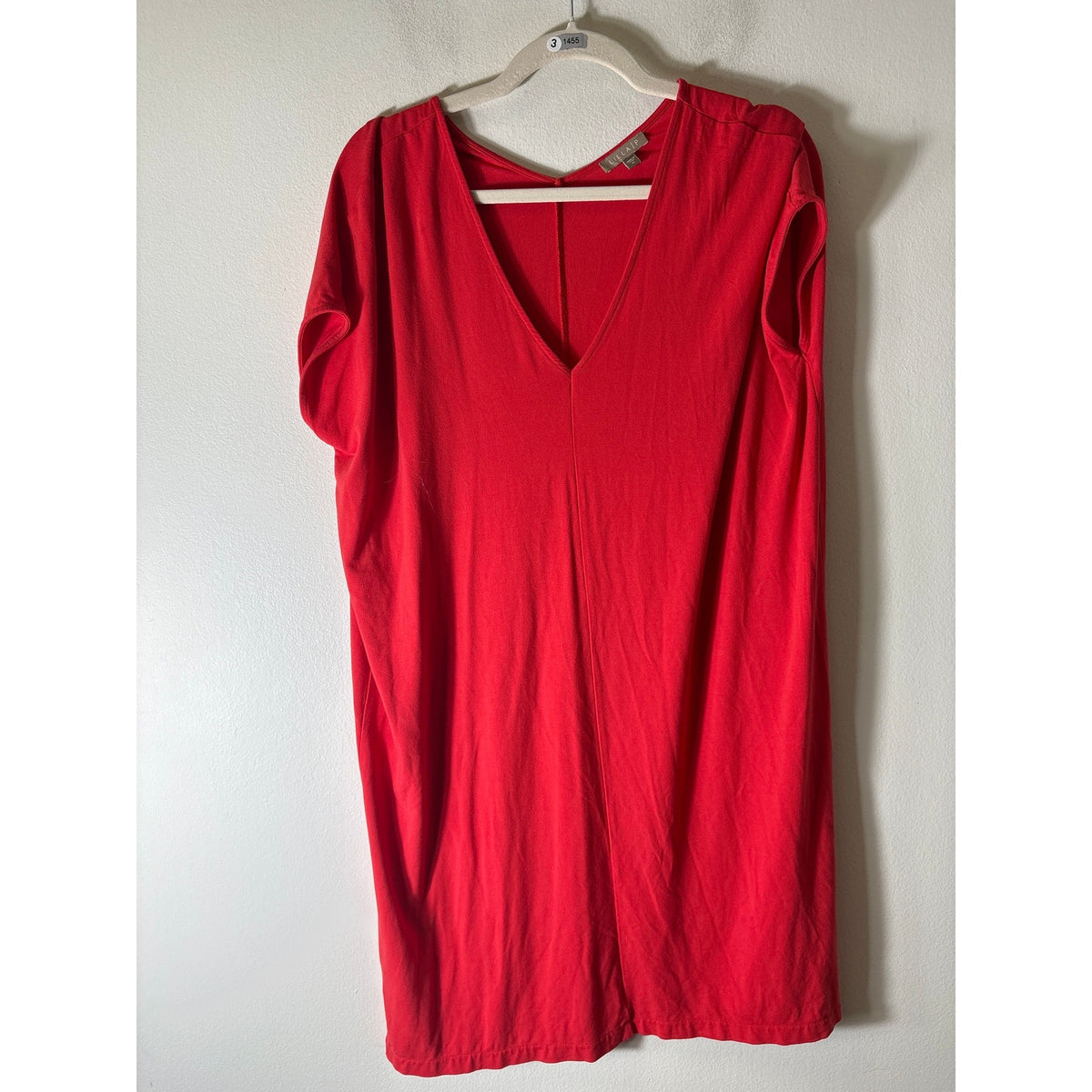 Lilla P Red V Neck Soft Tee Shift Dress Sz M