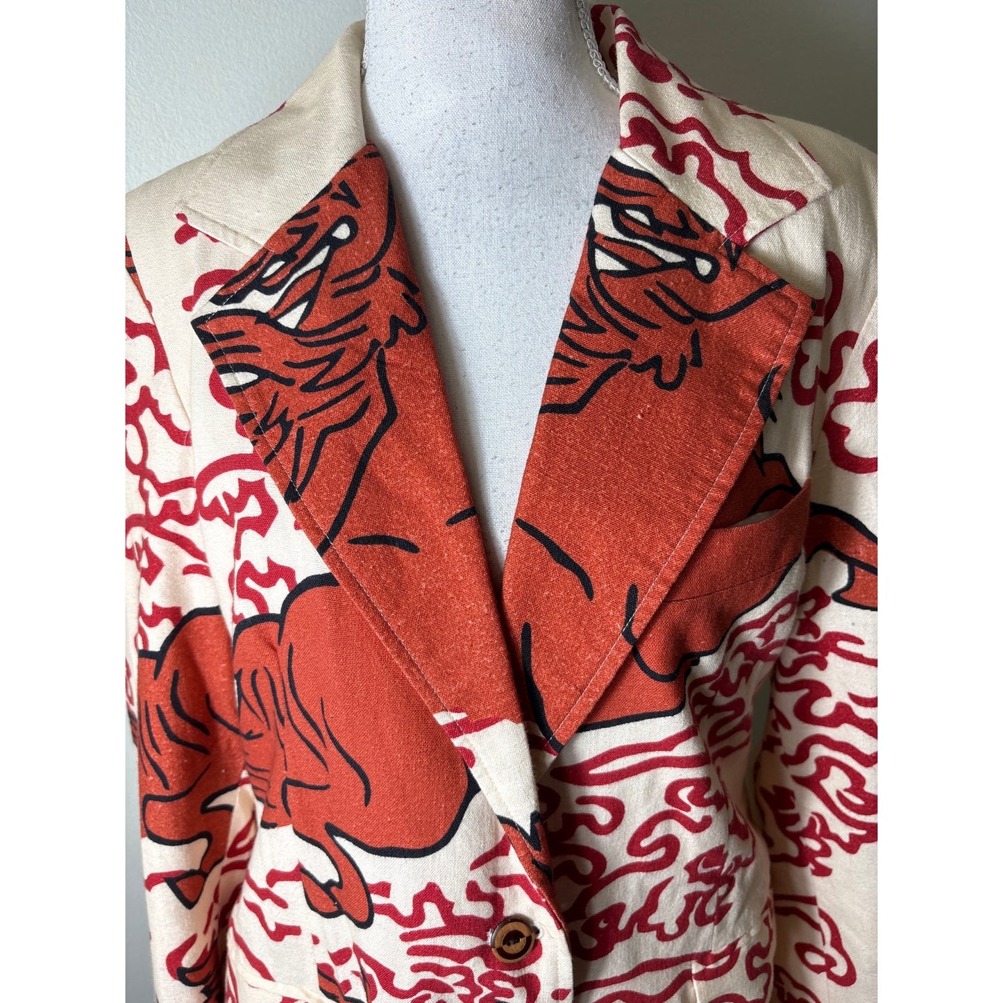 Alix of Bohemia Rust and Cream Cotton Blazer Sz M