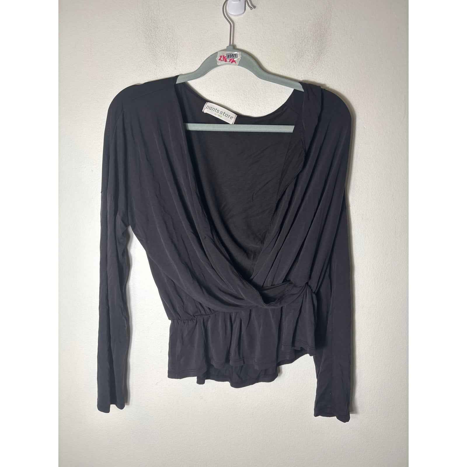 Pants Store Black Criss Cross Front Shirt Sz M