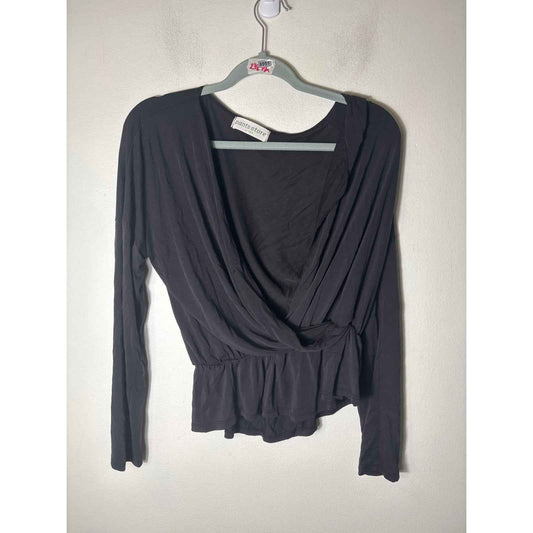 Pants Store Black Criss Cross Front Shirt Sz M