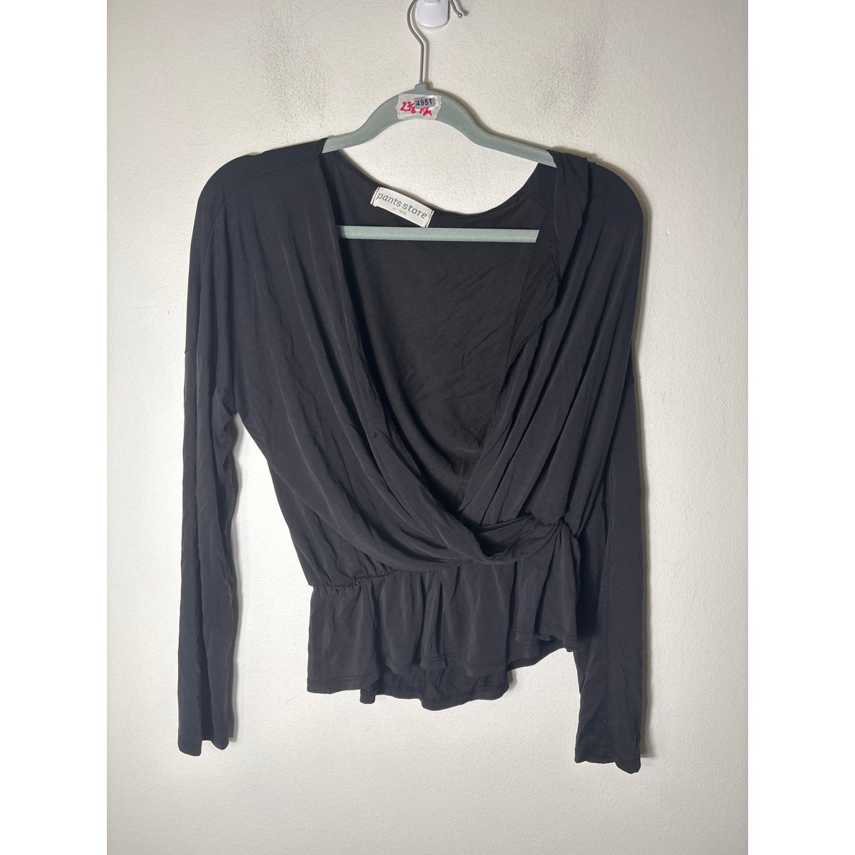 Pants Store Black Criss Cross Front Shirt Sz M