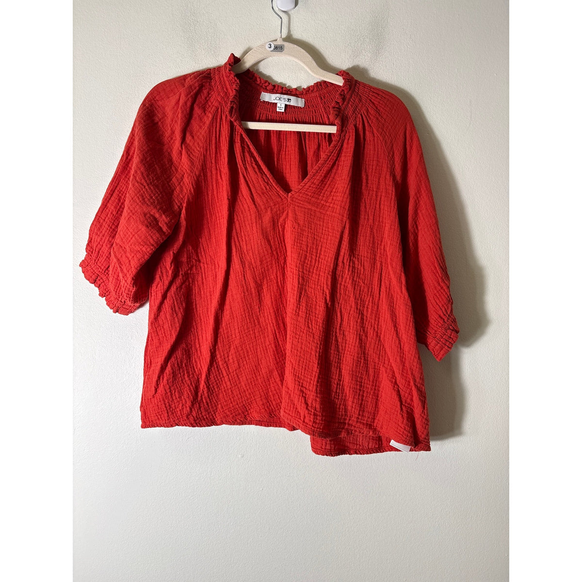 Joe's Rust Orange Guazy V Neck Top Sz S