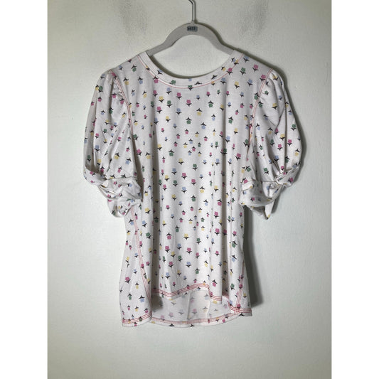 Buru White Tulip top sz M