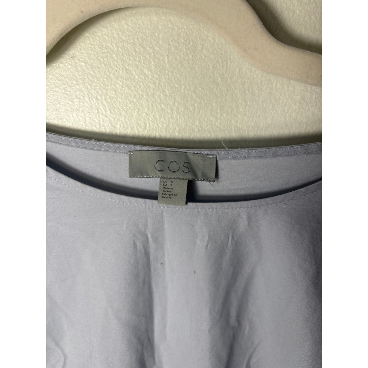 COS Light Blue Gray Short Sleeve Cotton Knee Length Dress Sz 8