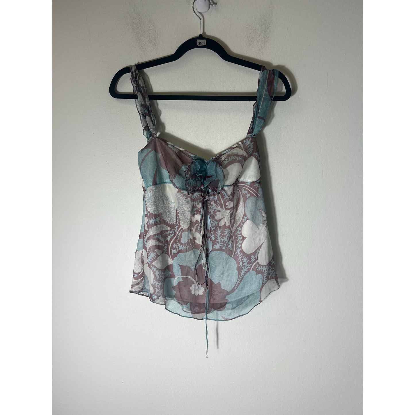 parameter Blue Floral Tank Top Sz 6