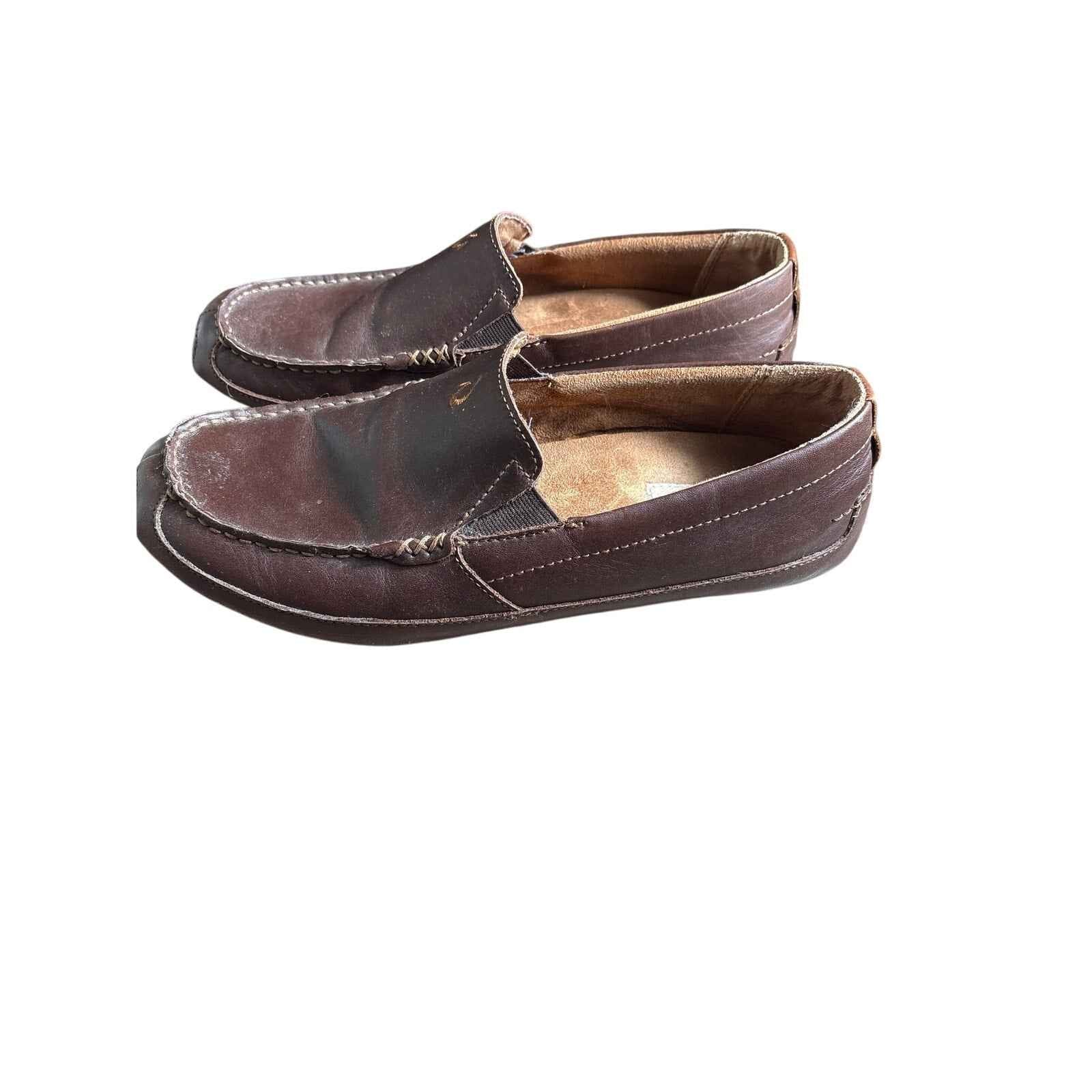 Mens Olukai Dark Brown Leather Loafer Size 11