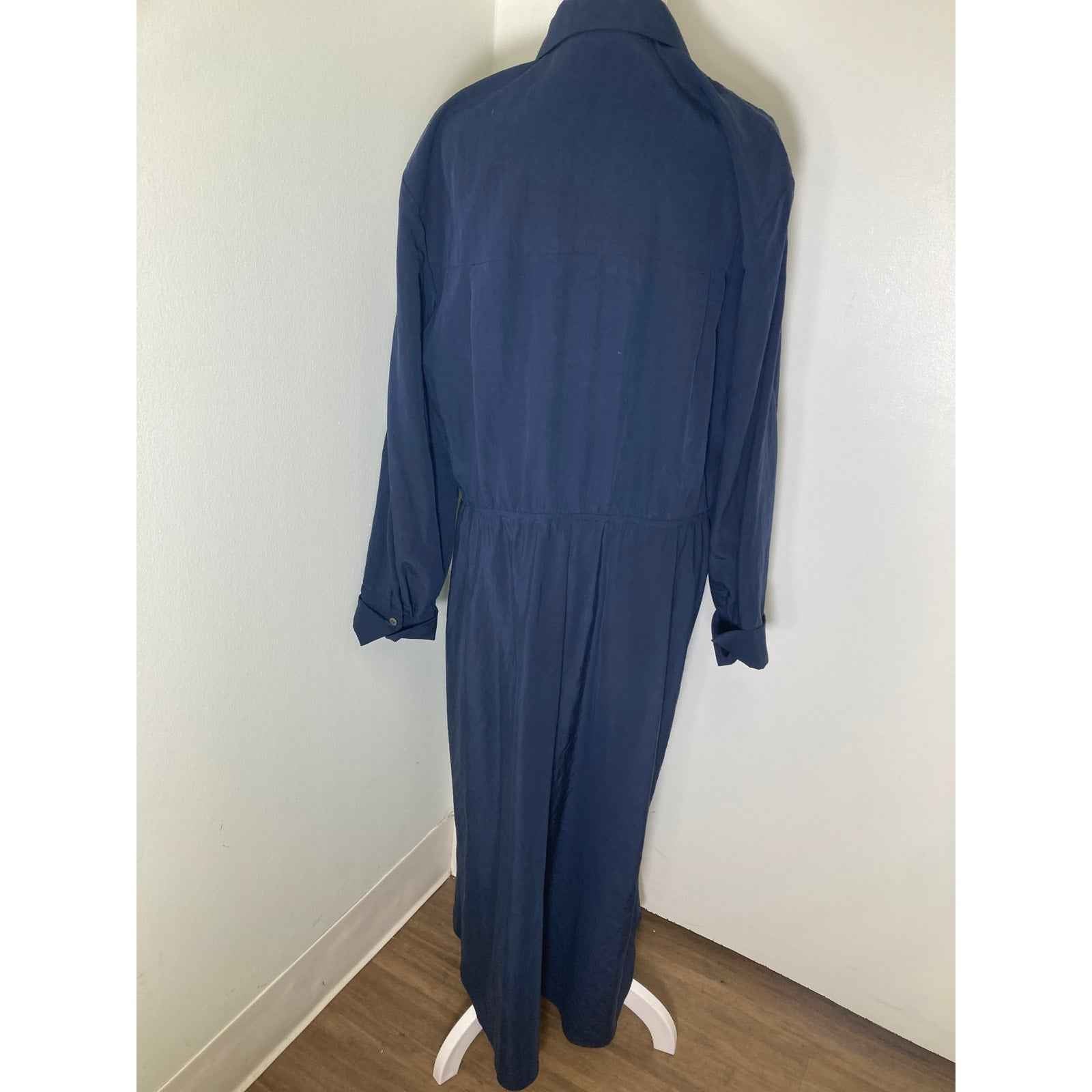 Vince Navy Neck Line Buckle Maxi Dress Sz XL