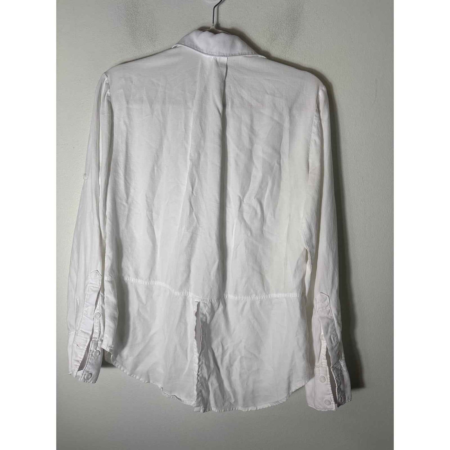 Bella Dahl White Long Sleeve Tencel Button Up Shirt Sz S
