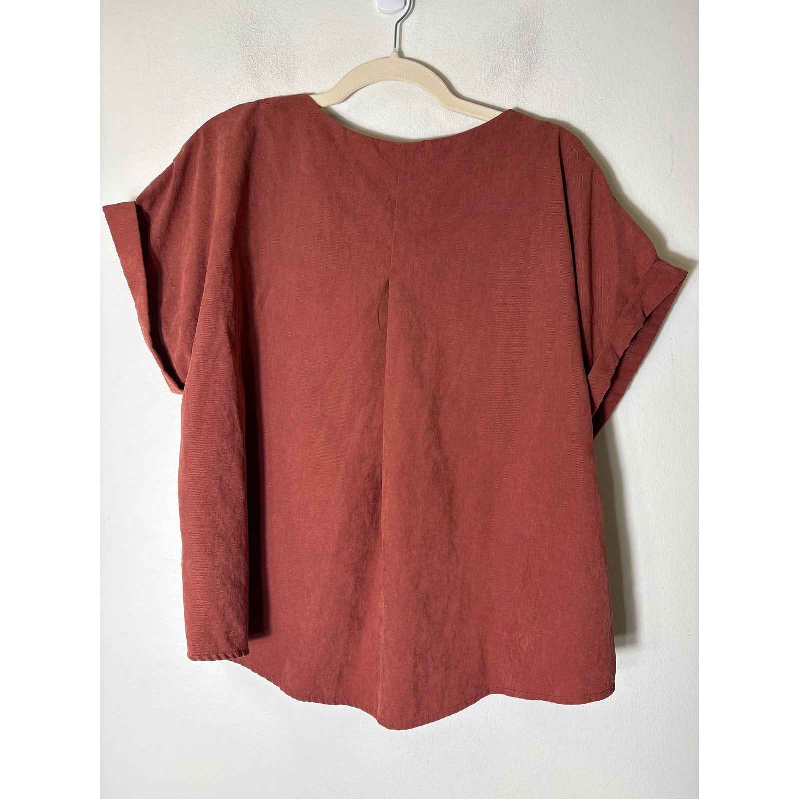 Buru Rusty Red hort Sleeve Top and Shorts Set Sz S