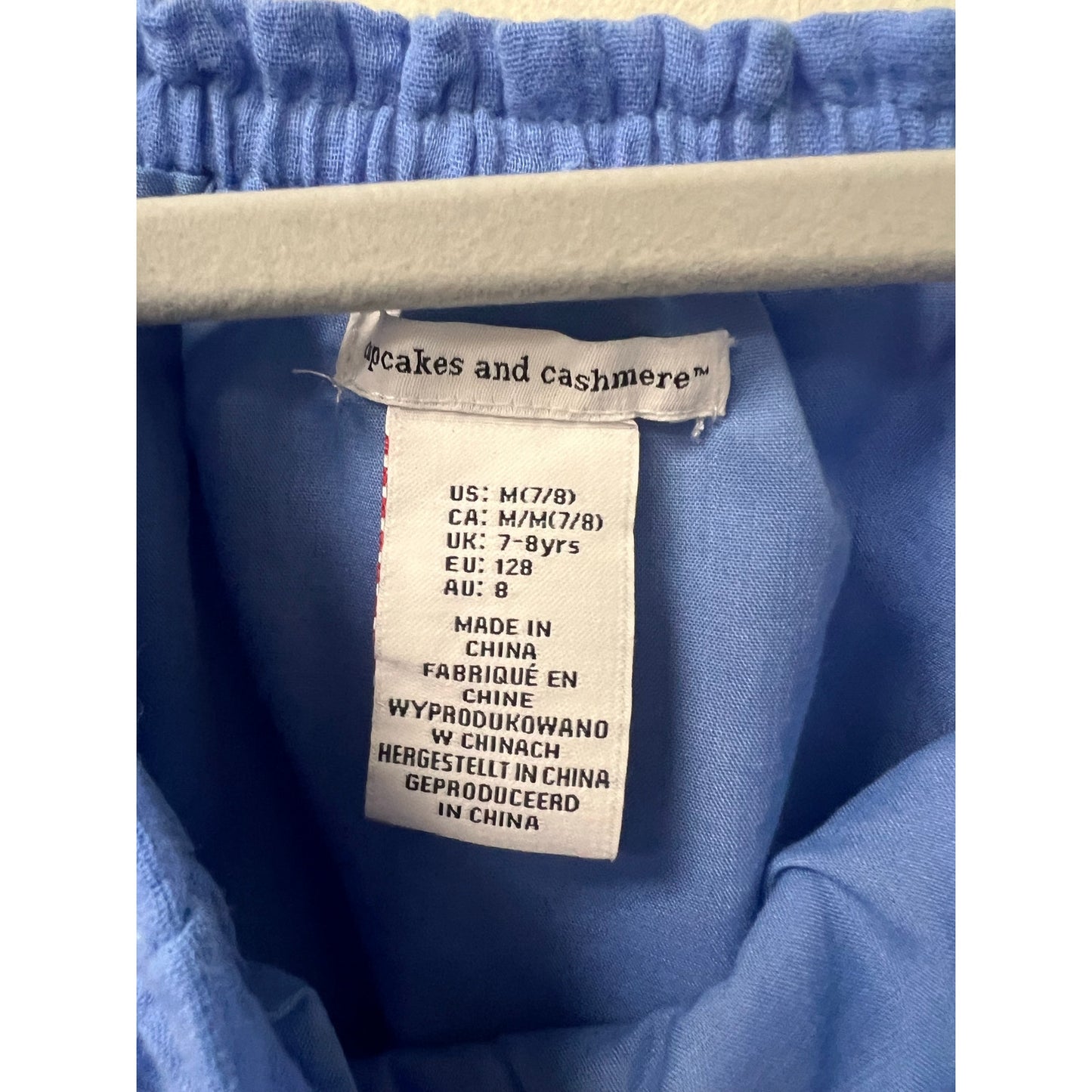 Cupcakes and Cashmere Girls Blue Shirt and Skirt Set Sz M(7/8)
