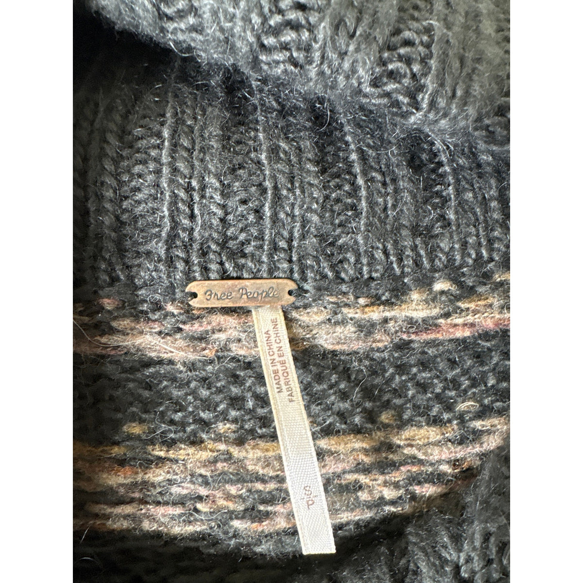 Free People Charcoal Sleeveless Cowl Neck Kit Sweater Sz S