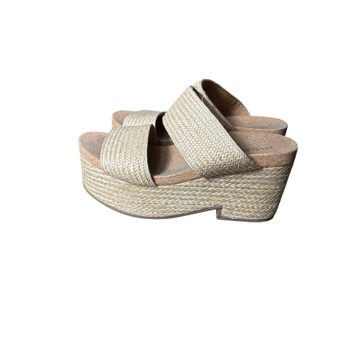 Kelsi Dagger Raffia Two Strap Wedges Sz 8