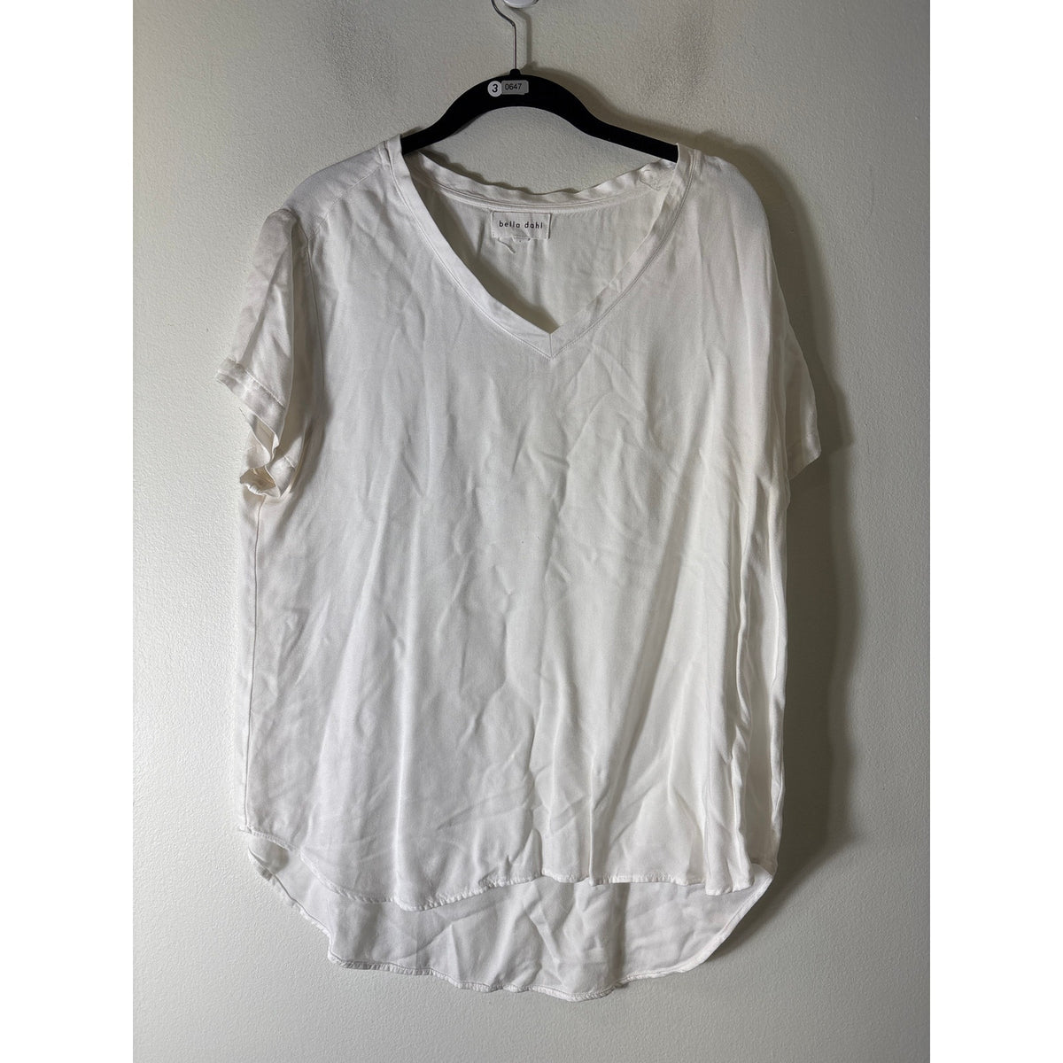 Bella Dahl V Neck Short Sleeve Top Sz L