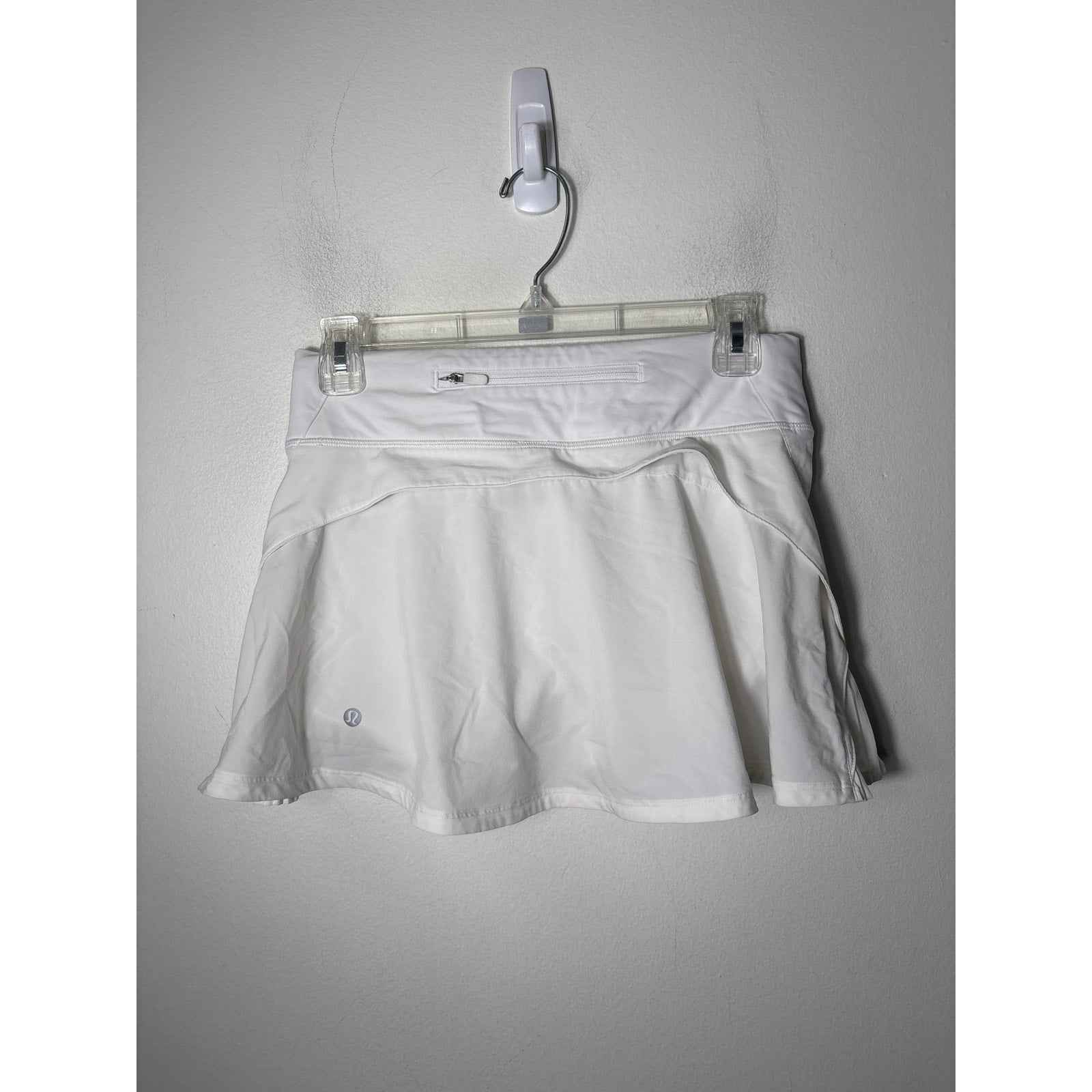 Lululemon White Tennis Skirt W Side Pleated Vents Sz 4