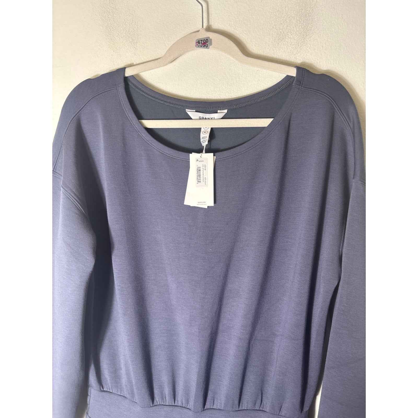 NWT Spanx Aire Off Shoulder Dark Storm Jumpsuit Sz M