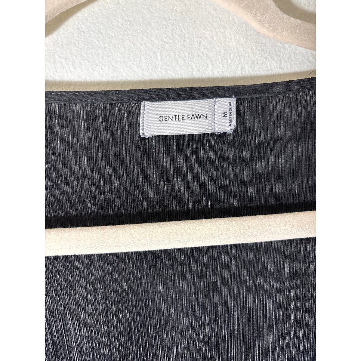 Gentle Fawn Black Wrap Shimmer Front Tie Shirt Sz M