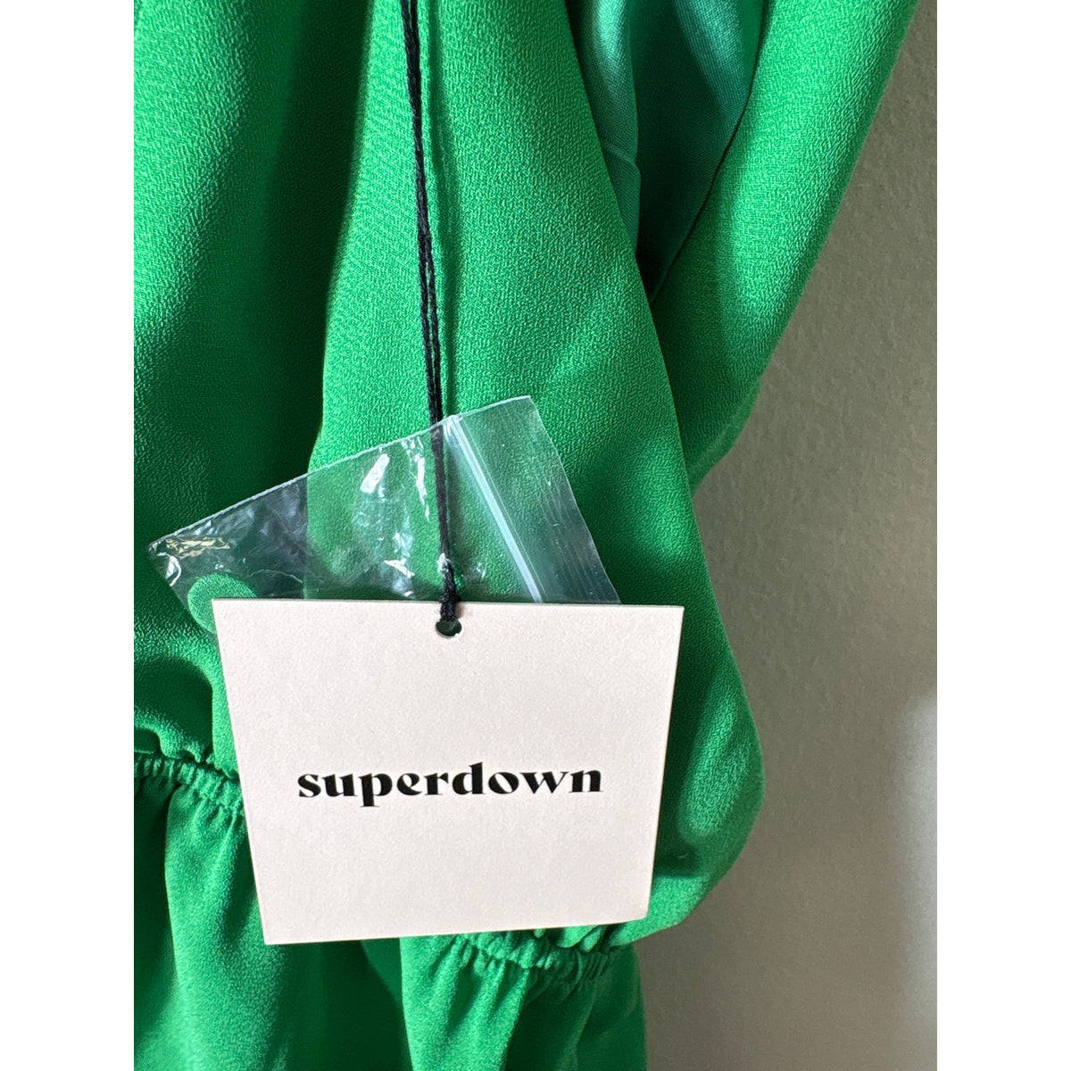 NWT Superdown Green Backless Halter Romper Sz L