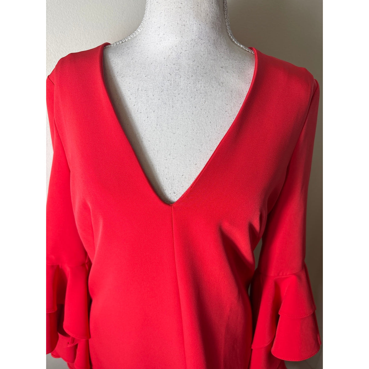 Milly Red Ruffle Sleeve Mini Dress Sz 4