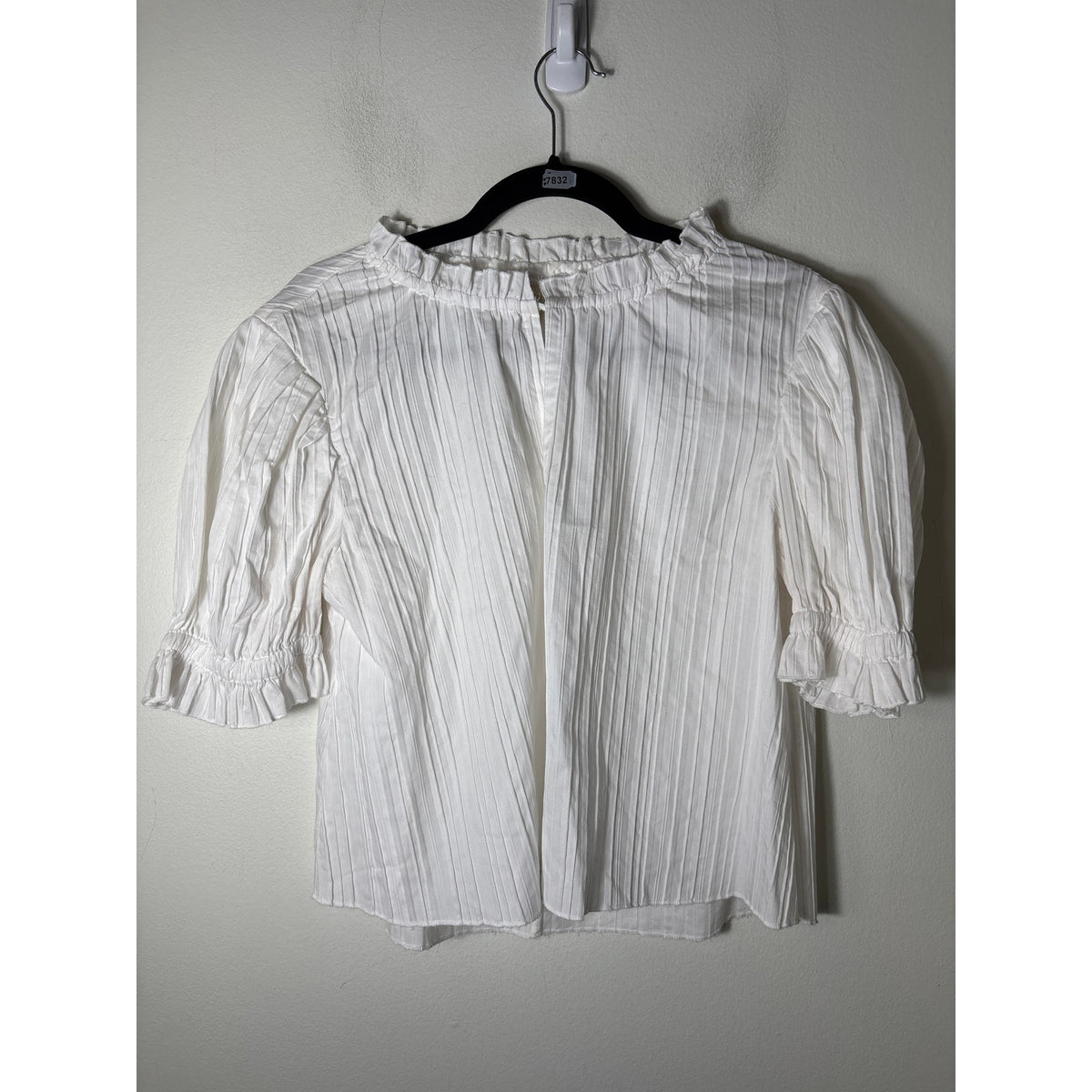 Katherine Kidd White Cotton Seam Pleated Shirt Sz S