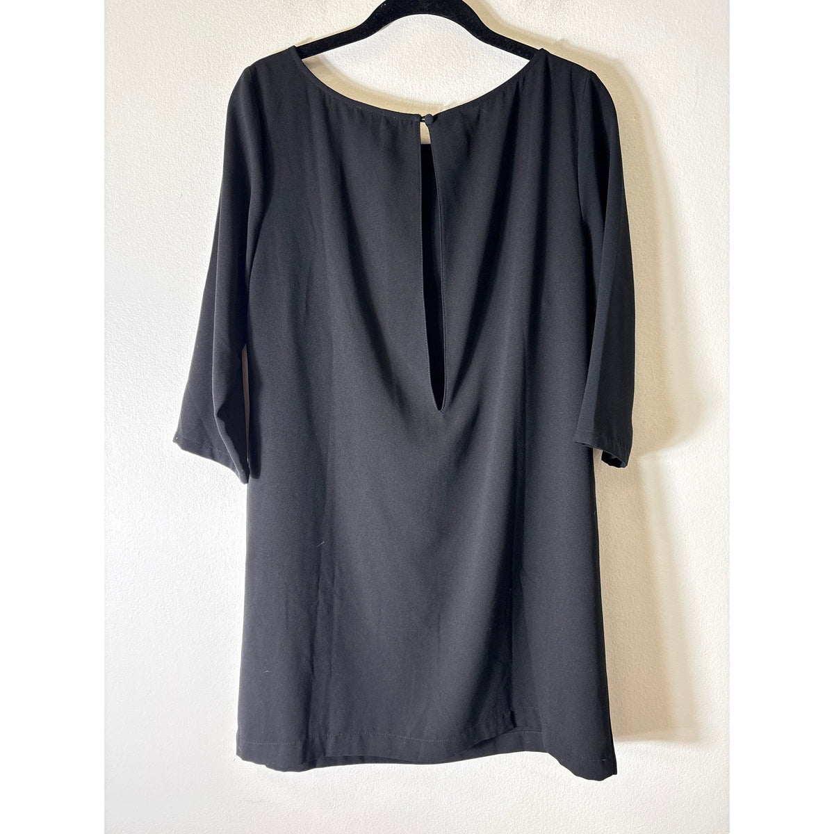 Leith Black 3/4 Sleeve Open Back Mini Dress Sz M