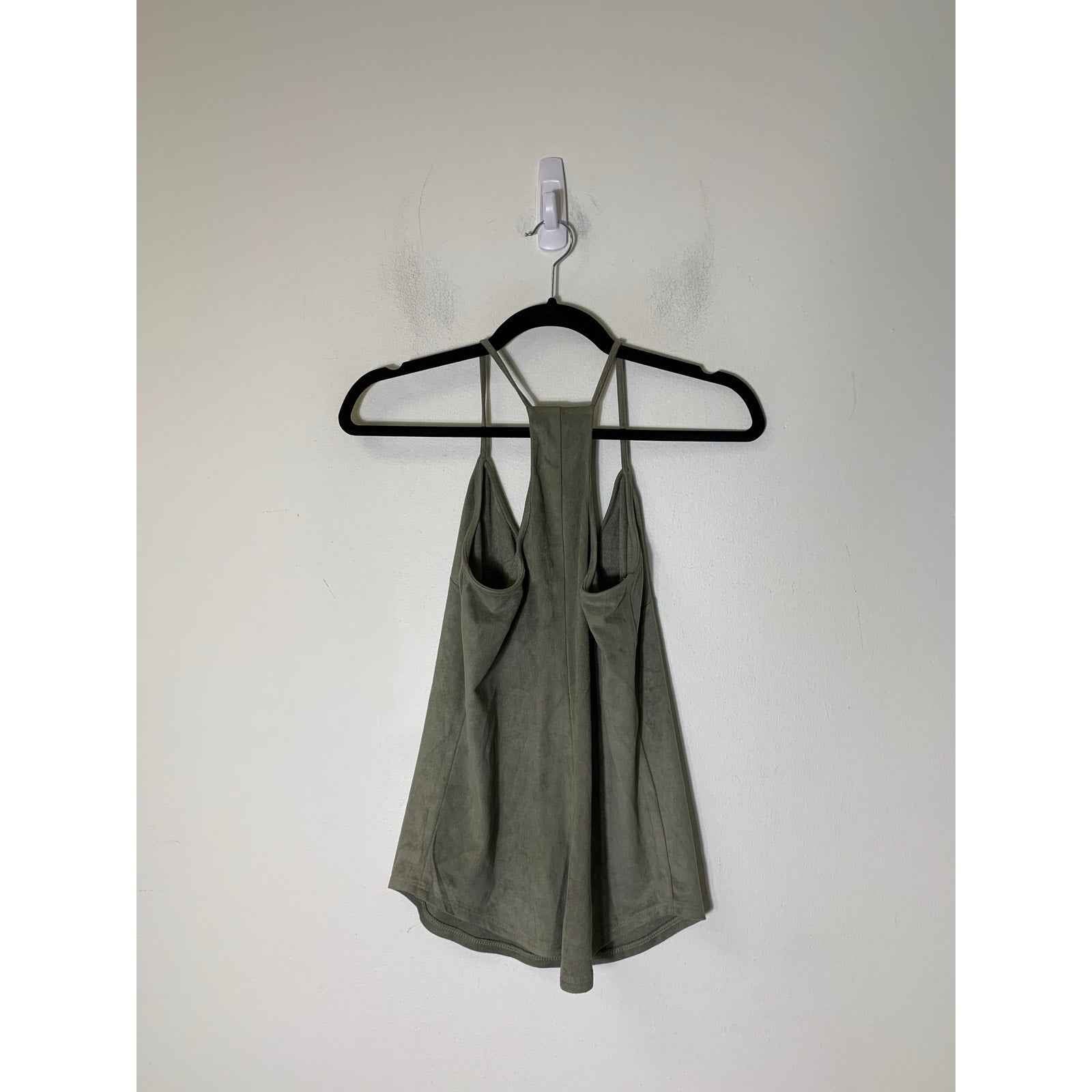 Lavender Brown Sage Green Faux Suede Racerback Tank Sz XS
