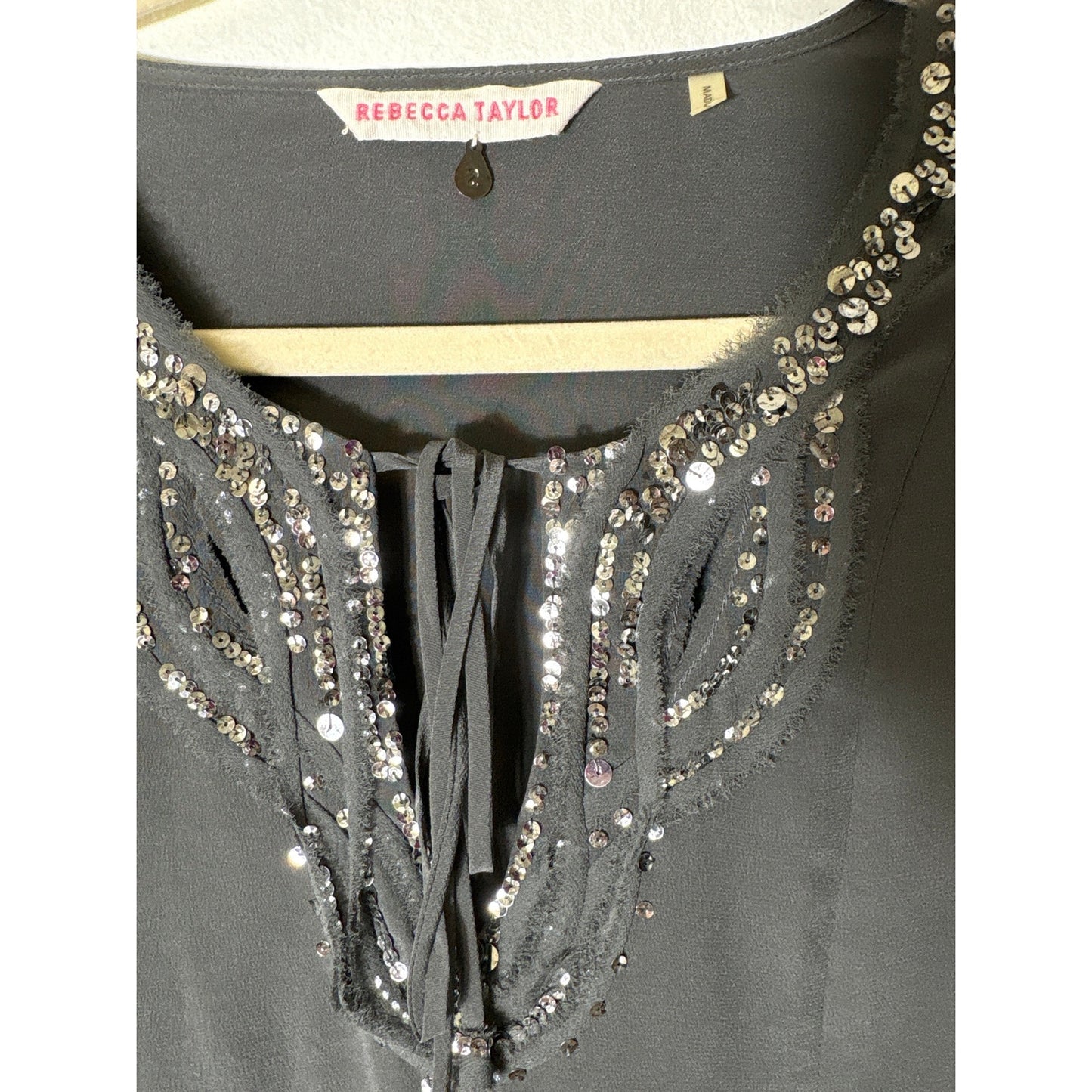 Rebecca Taylor Gray Sequin Neckline Sz 2