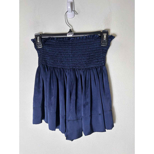 Koch Navy Silky Smocked Waist Shorts Sz S