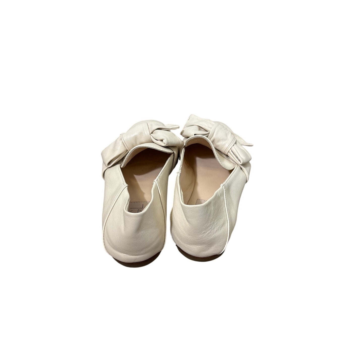 AGL Light Off White Leather "Cindy Ribbon" Flat Sz 39