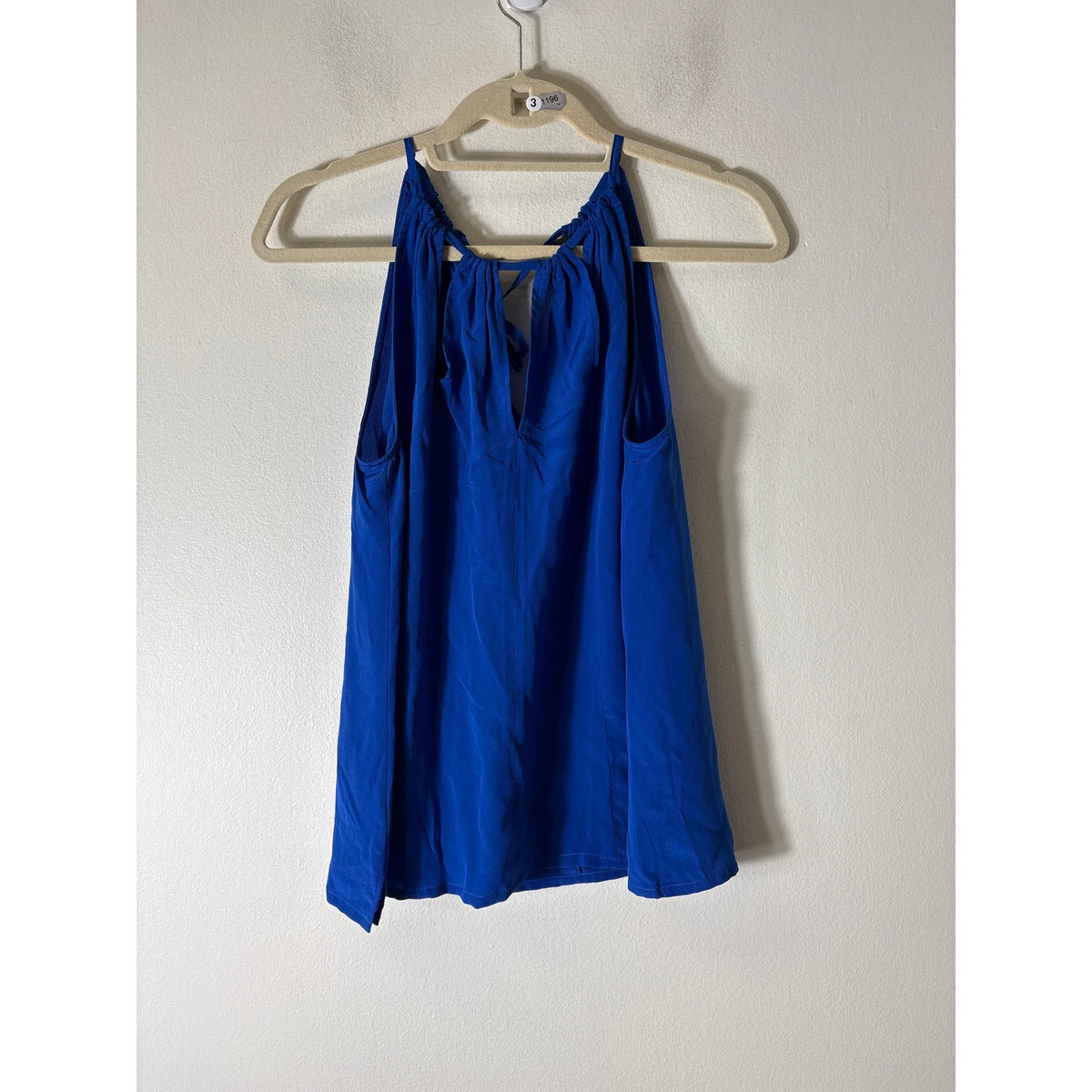 W By Worth Cobalt Blue Silk Halter Top Sz 6