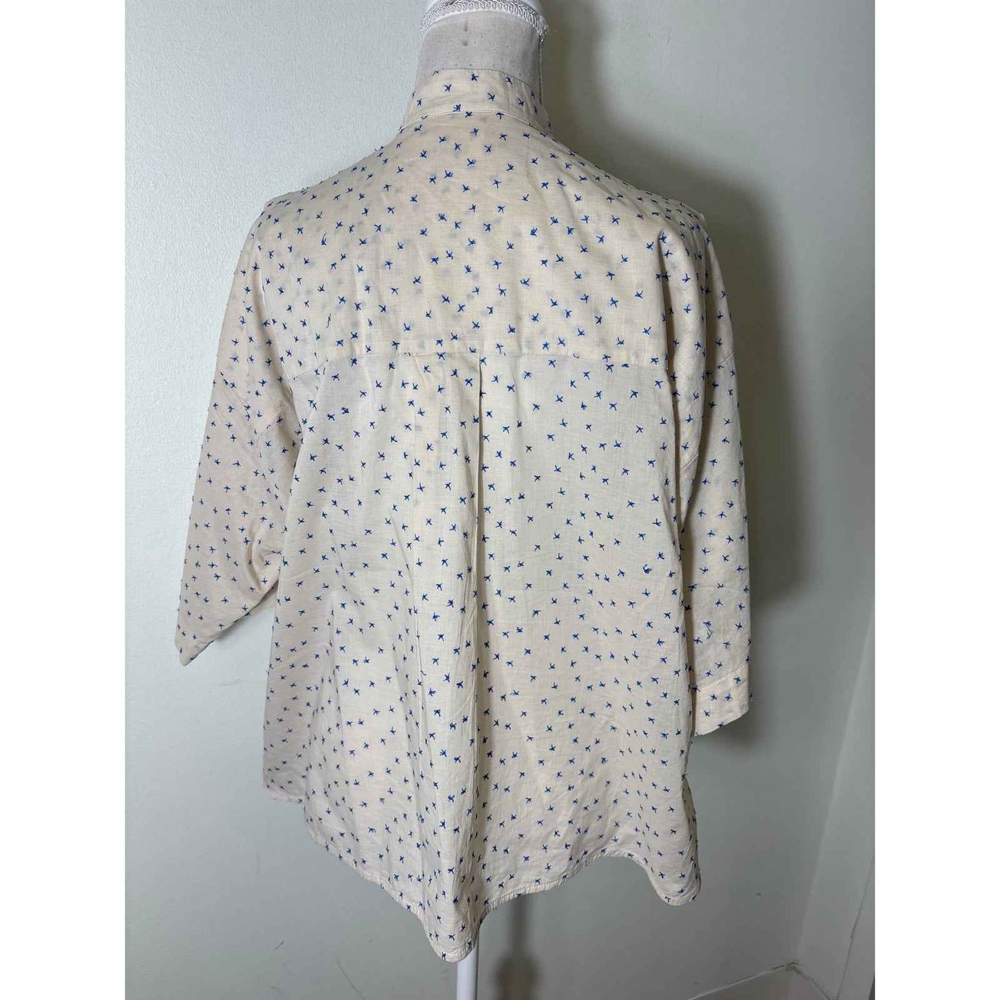Ottod'Ame Cream with Blue Stitch Sz 6