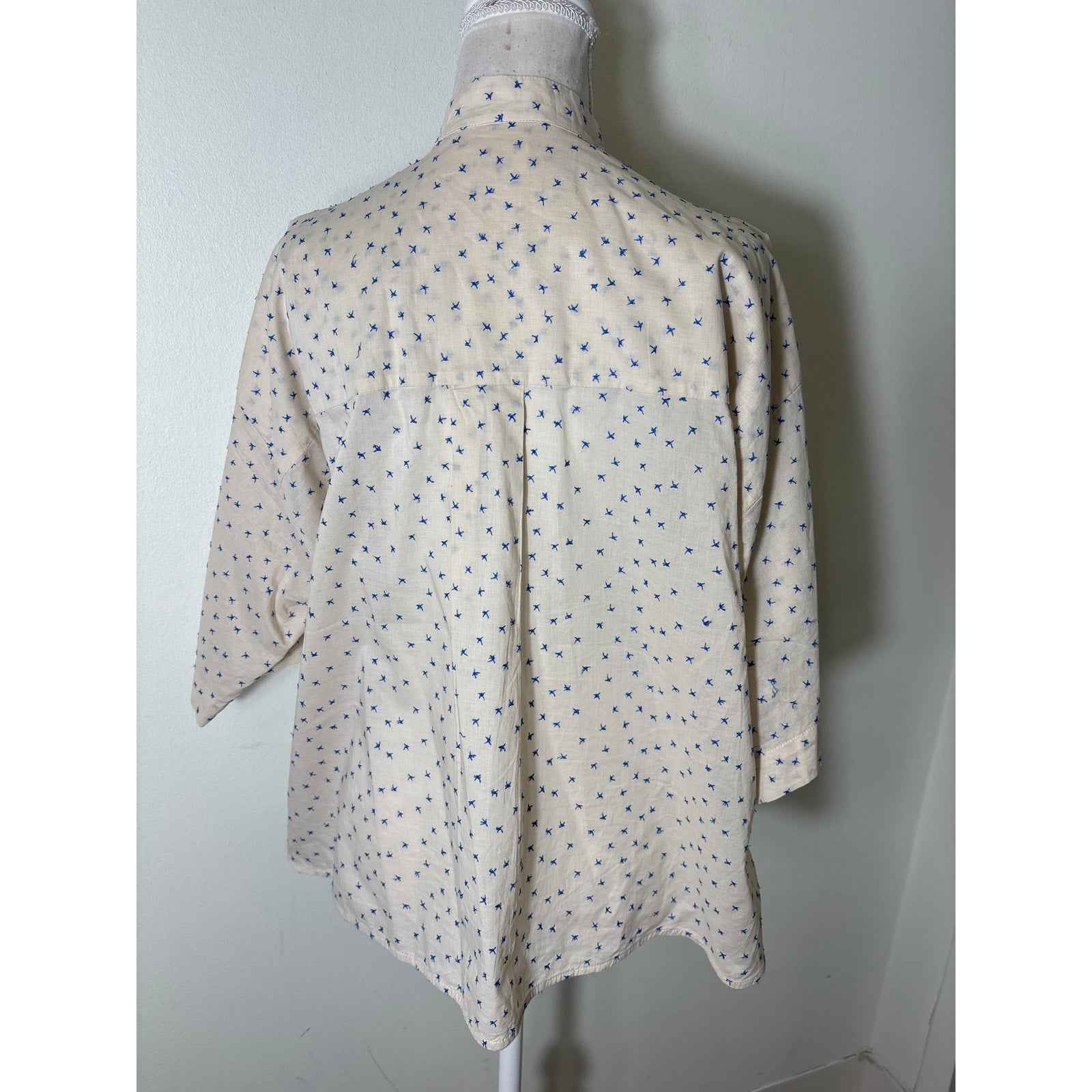 Ottod'Ame Cream with Blue Stitch Sz 6