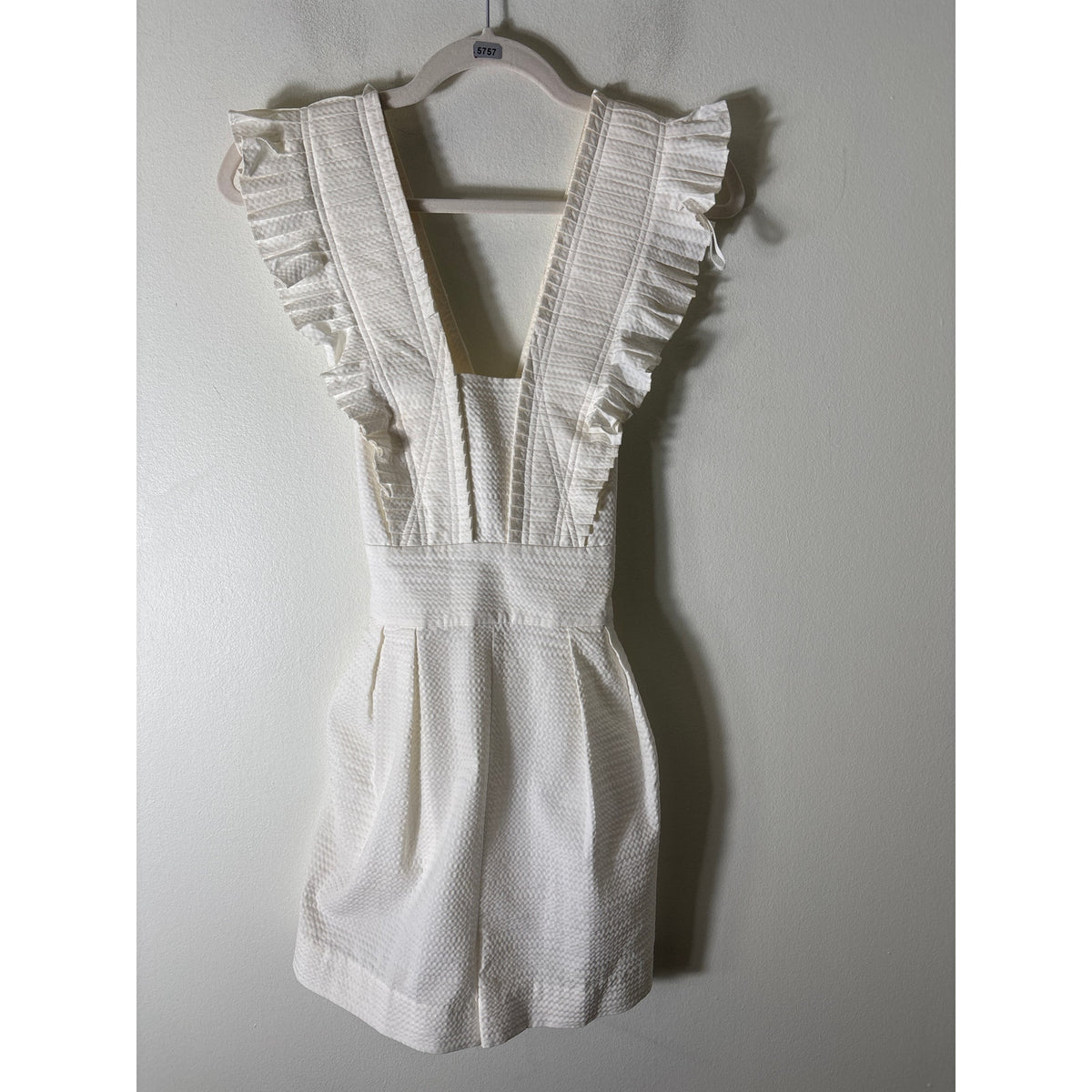 tibi NY Off White Romper with Criss Cross Back Sz 00