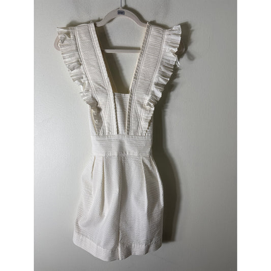 tibi NY Off White Romper with Criss Cross Back Sz 00