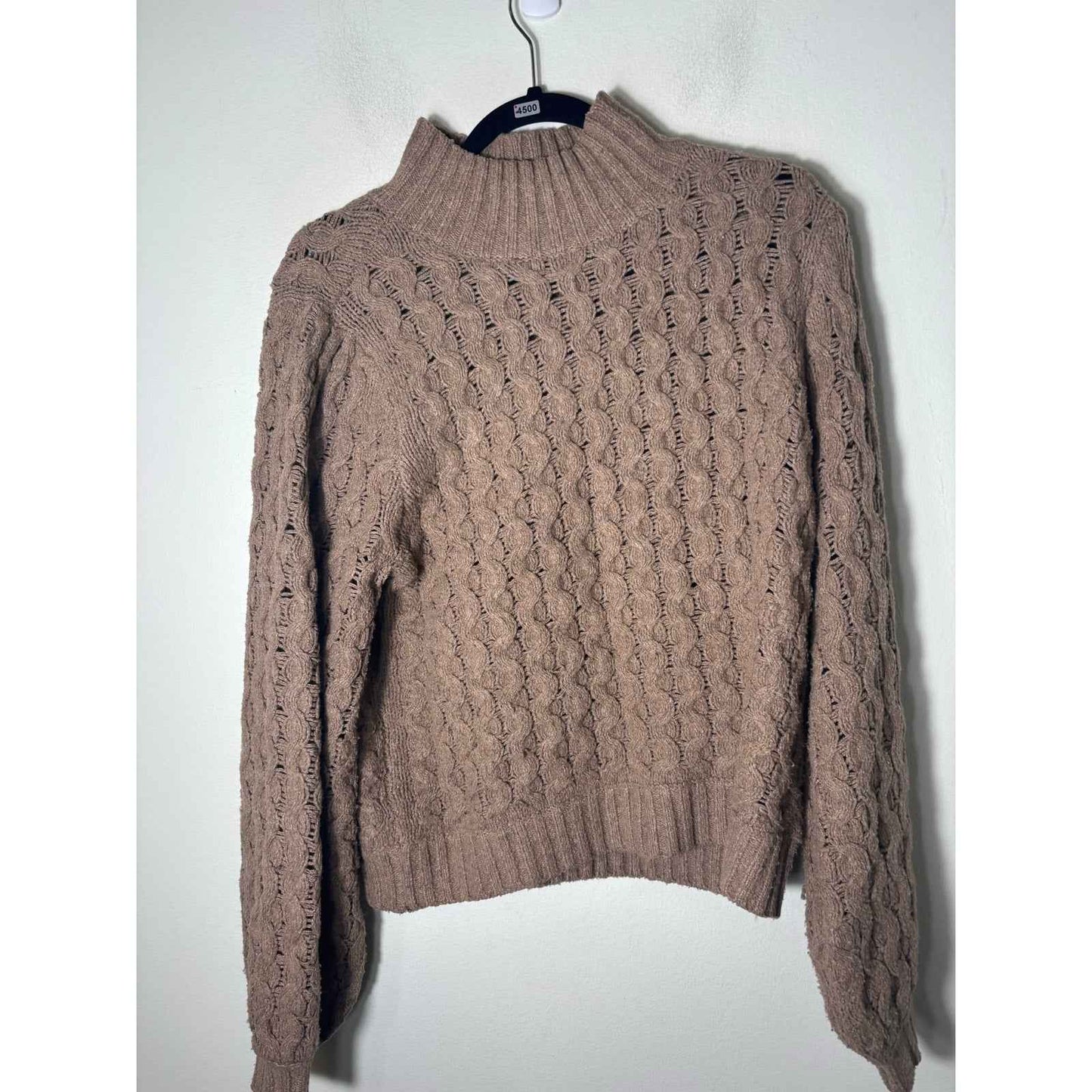 Gentle Fawn Brown Mock Neck Long Sleeve Knit Sweater Sz S