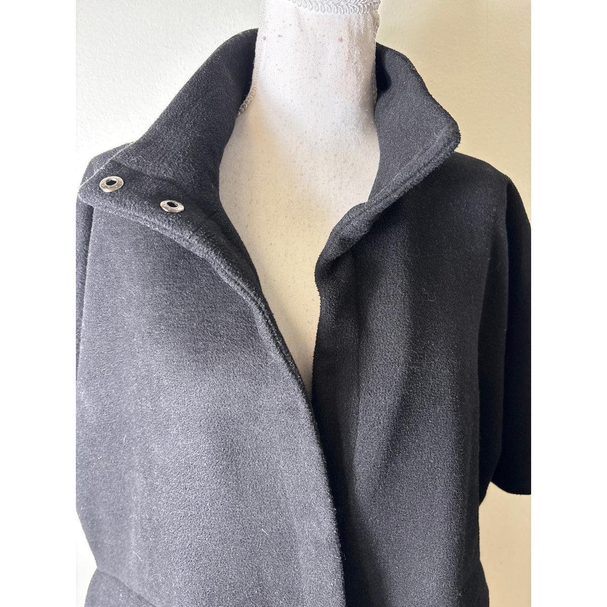 Emerson Fry Black Short Sleeve Wool Coat Sz S